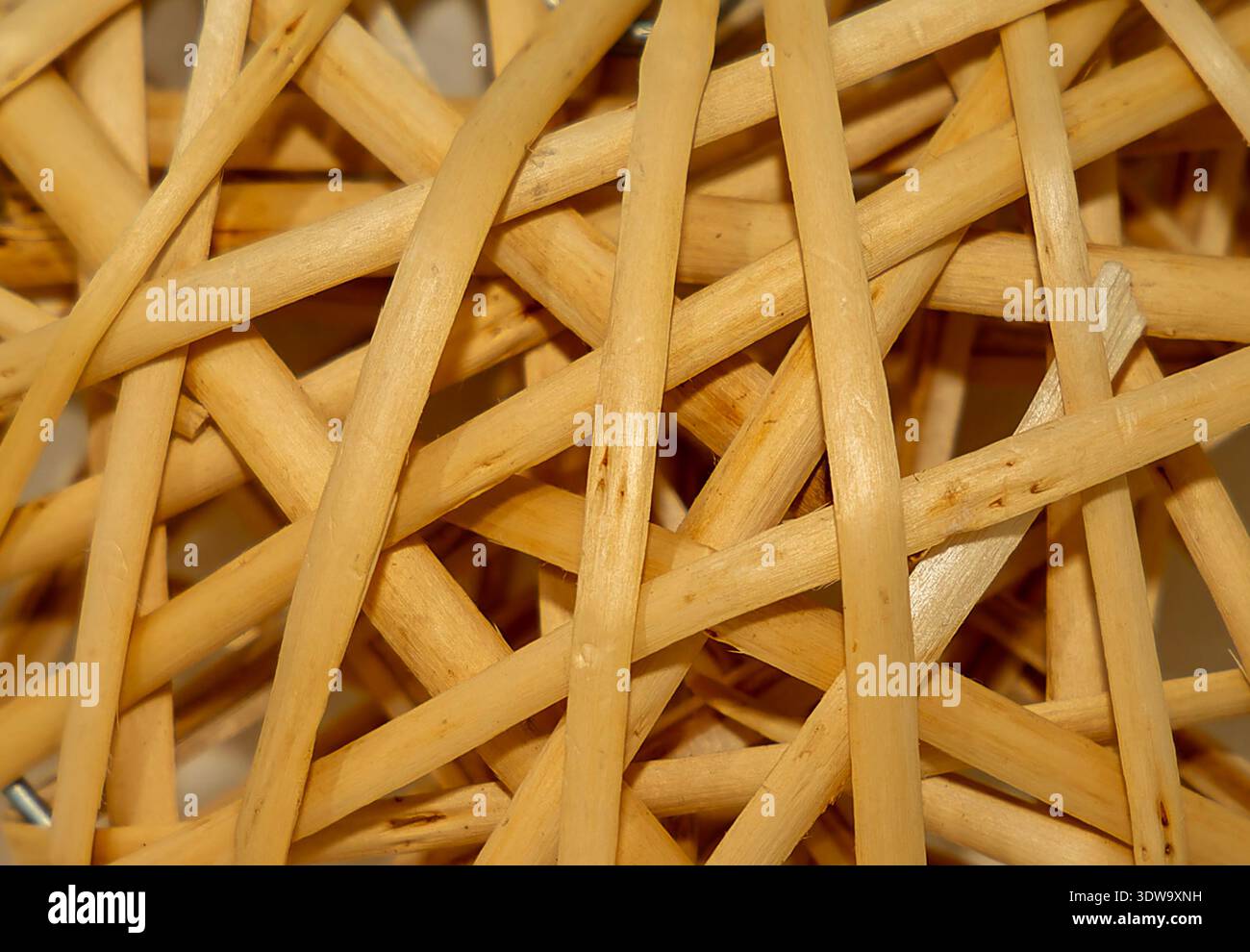 Intricately woven wood strips Stock Photo