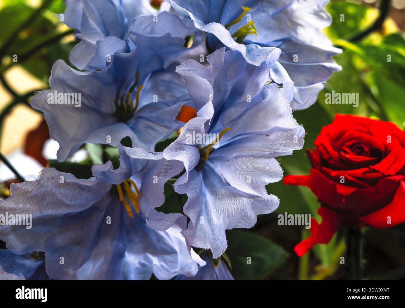A beautiful blue artificial flower Stock Photo