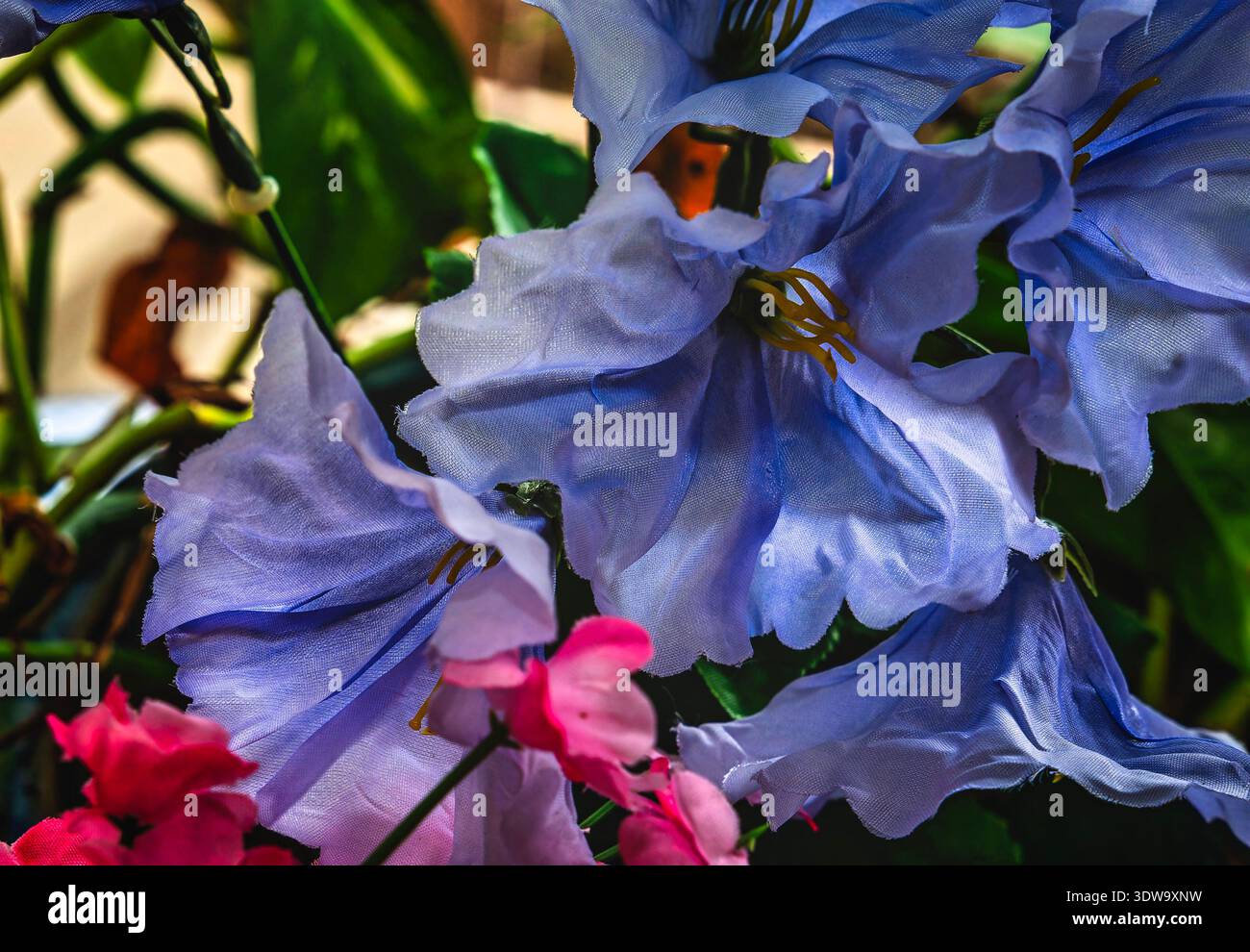 A beautiful blue artificial flower Stock Photo