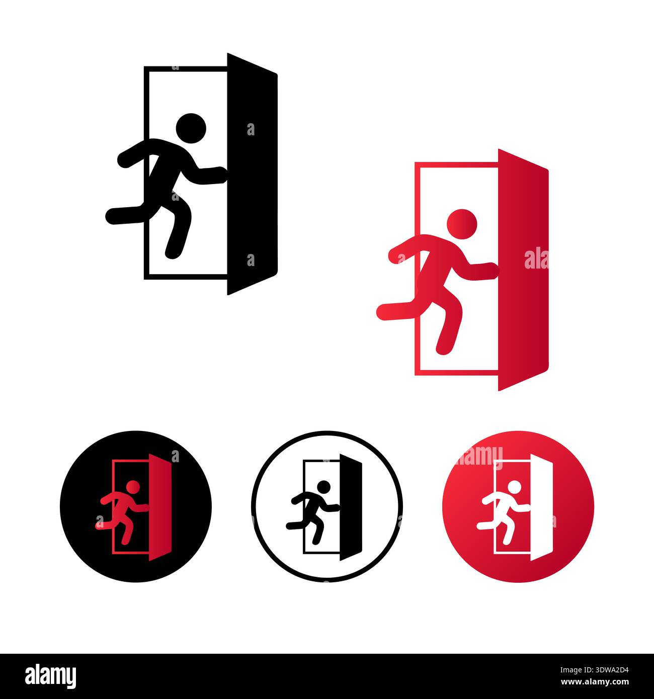 Abstract Emergency Exit Icon Illustration, can be used for business designs, presentation designs or any suitable designs. Stock Vector