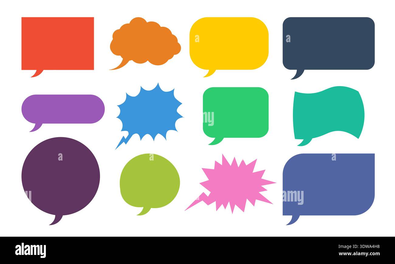 Colorful Speech Bubbles Set, can be used for business designs, presentation designs or any suitable designs. Stock Vector
