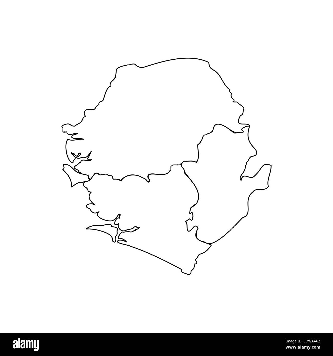 Doodle Map of Sierra Leone With States, can be used for business ...