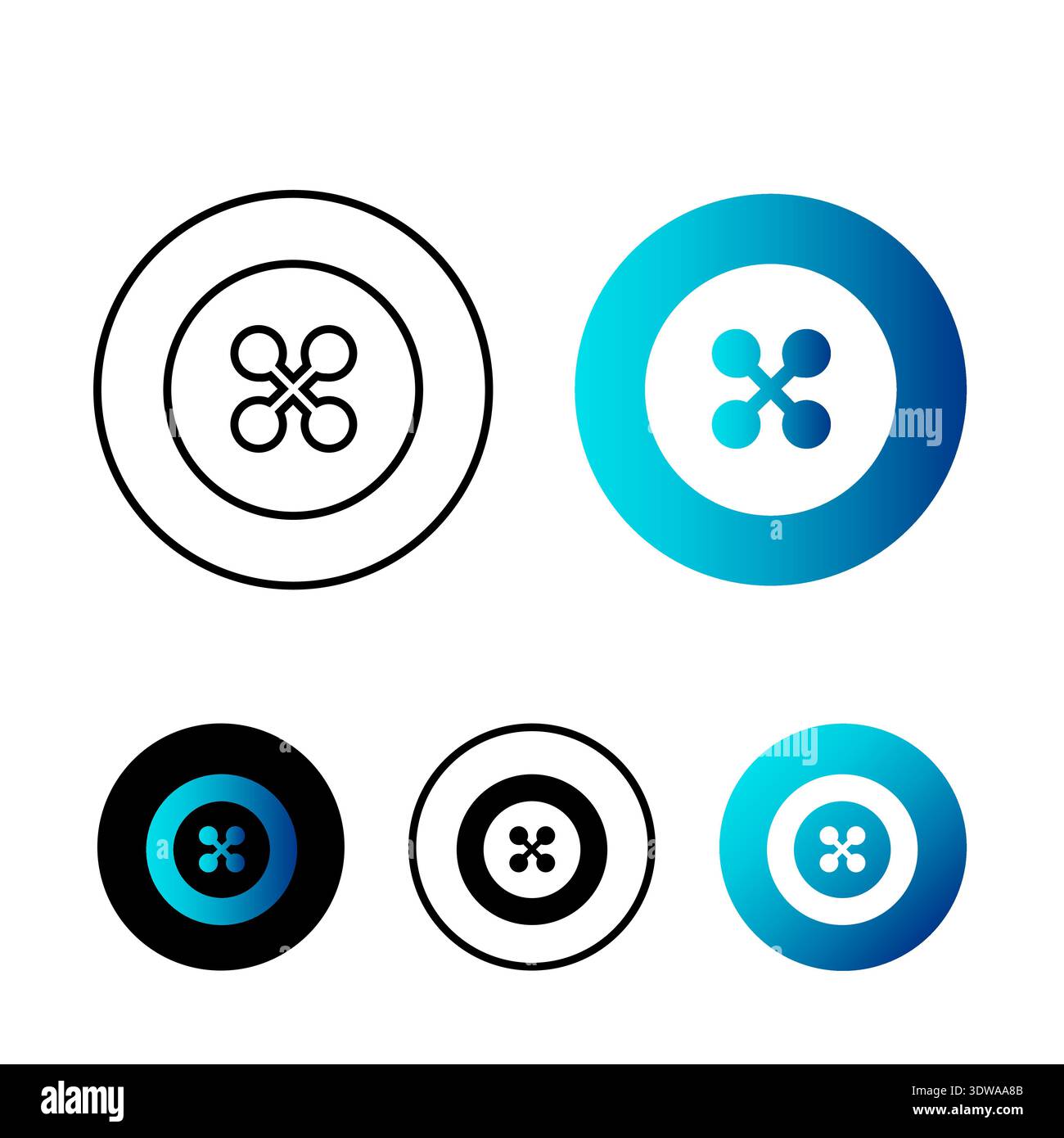 Abstract Sewing Button Icon Illustration, can be used for business designs, presentation designs or any suitable designs. Stock Vector