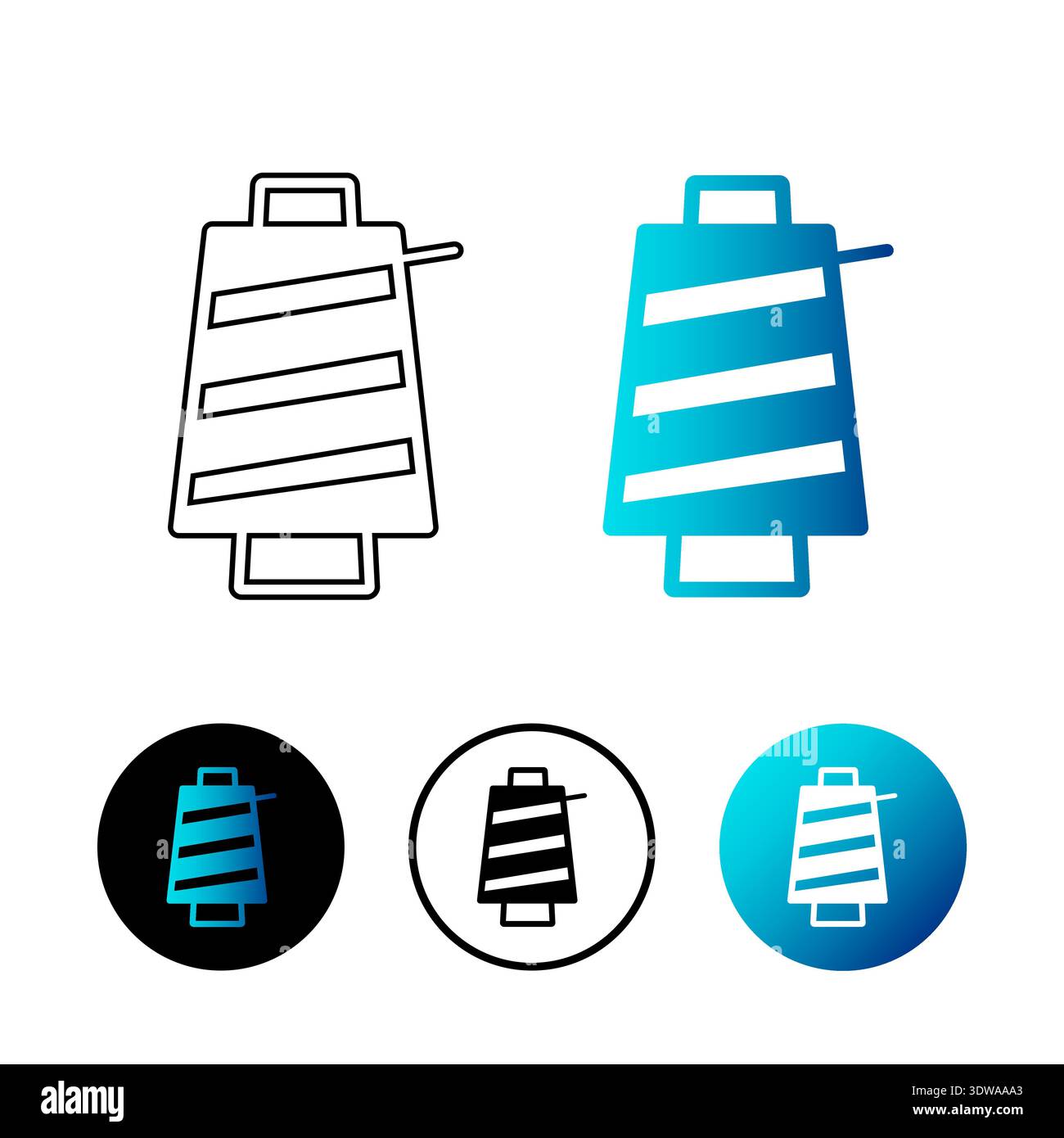Abstract Sewing Thread Icon Illustration, can be used for business designs, presentation designs or any suitable designs. Stock Vector