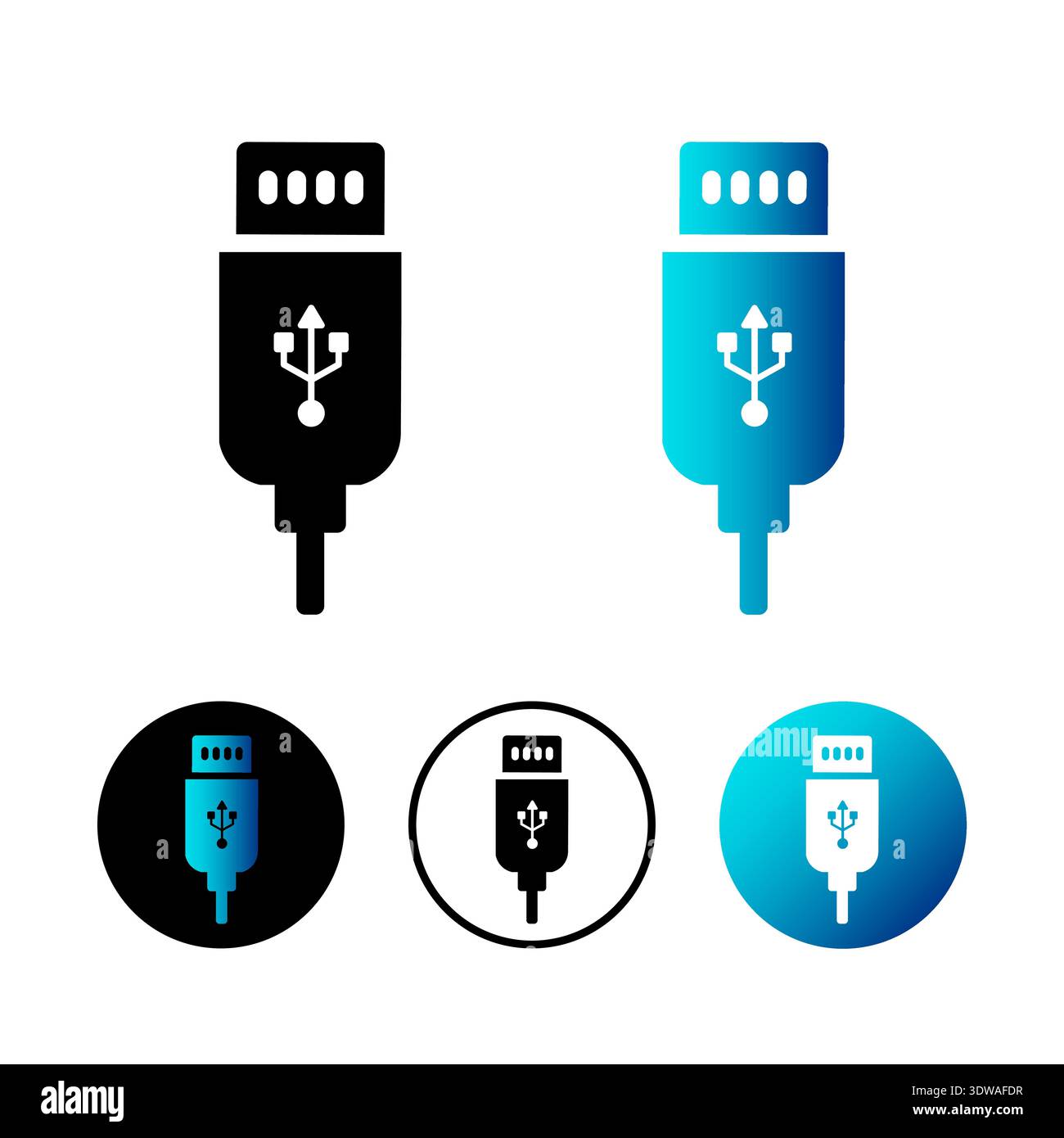 Abstract Usb Cable Icon Illustration, can be used for business designs, presentation designs or any suitable designs. Stock Vector