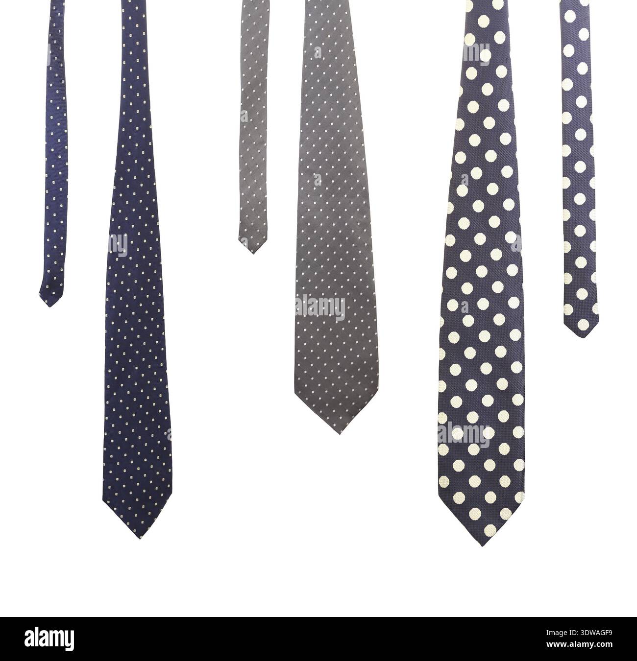 Three multi-colored ties. Isolated on a white background Stock Photo