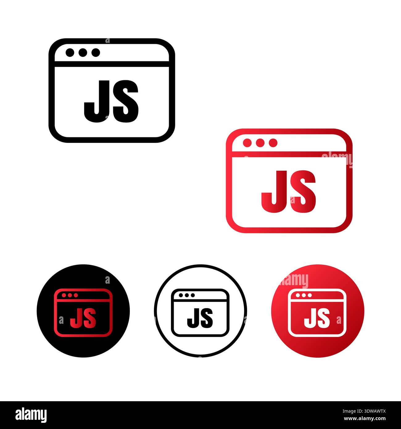 Javascript Code Icon Illustration, can be used for business designs, presentation designs or any suitable designs. Stock Vector