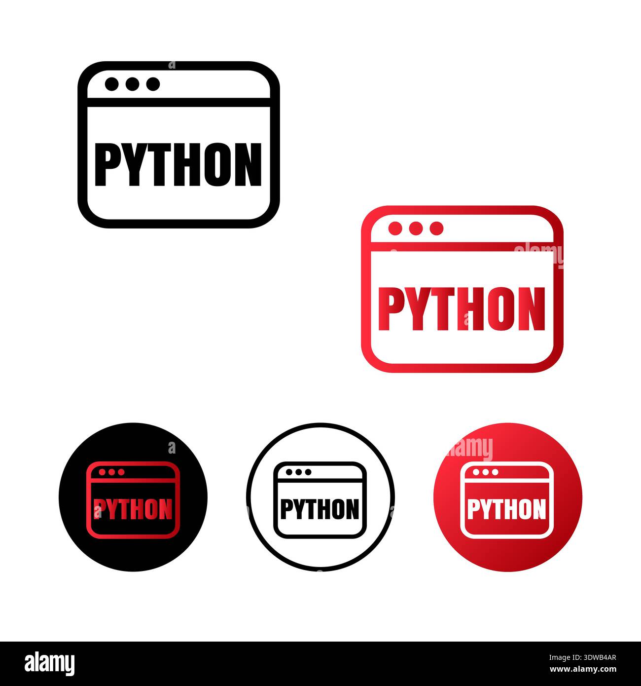 Python Code Icon Illustration, can be used for business designs, presentation designs or any suitable designs. Stock Vector