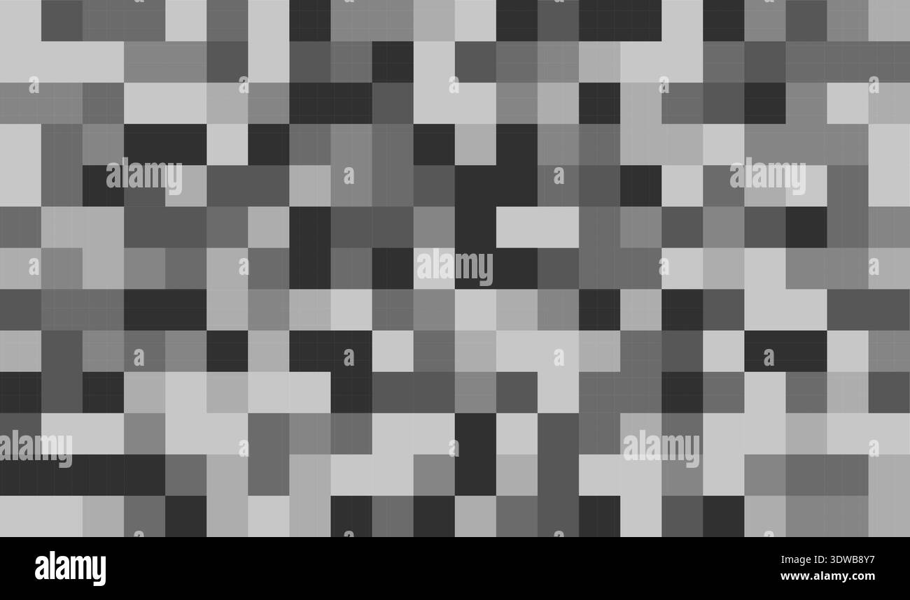 Pixel censored rectangle with abstract black and white geometric mosaic ...