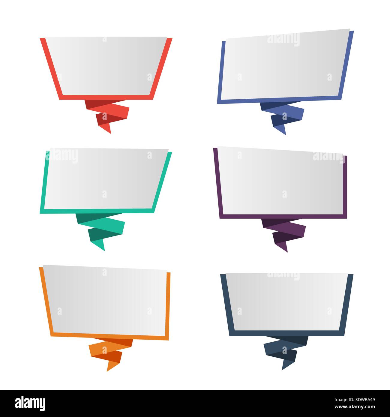 Origami Speech Bubbles Set, can be used for business designs, presentation designs or any suitable designs. Stock Vector