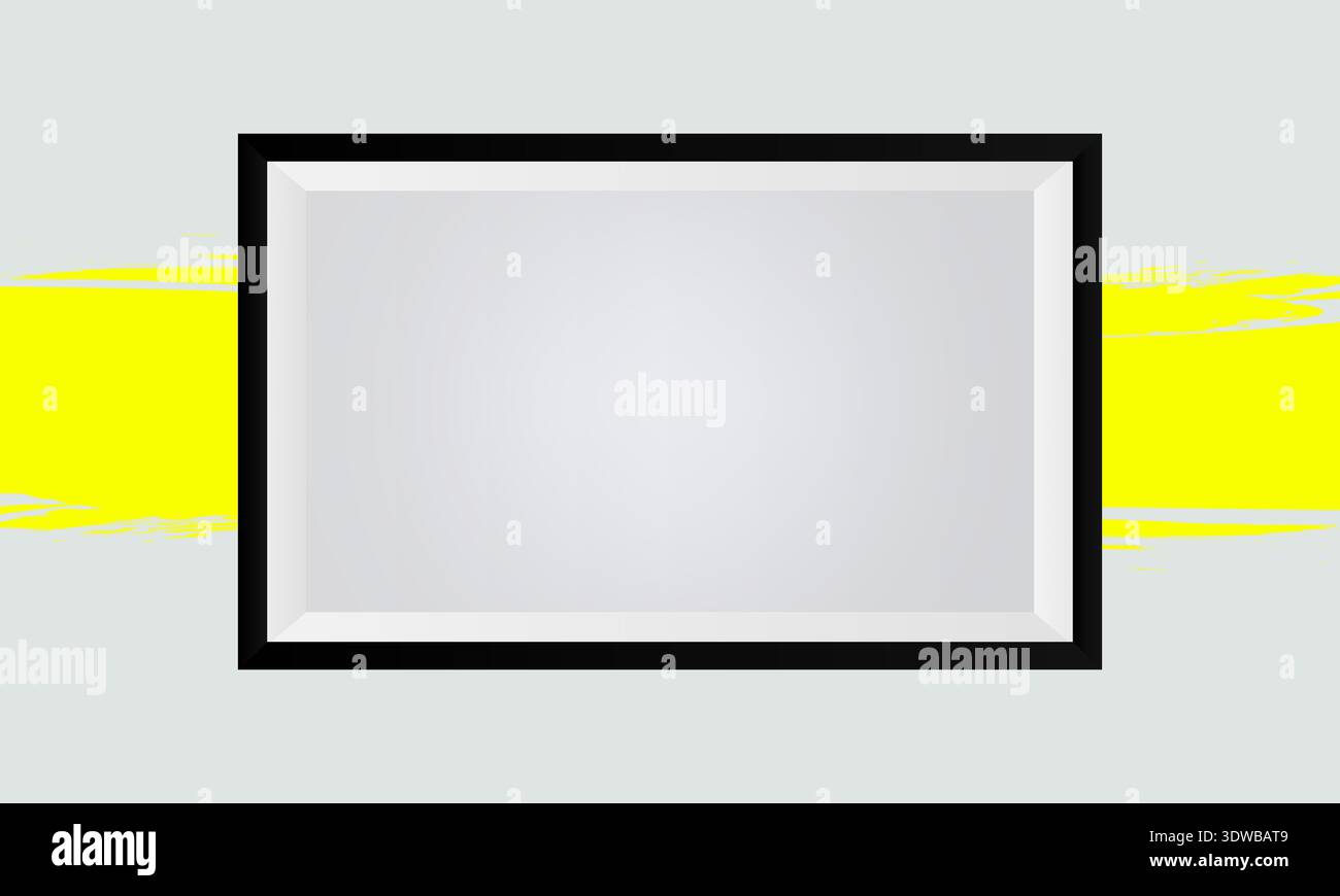 Realistic Horizontal Black Frame Mockup, can be used for business designs, presentation designs or any suitable designs. Stock Vector
