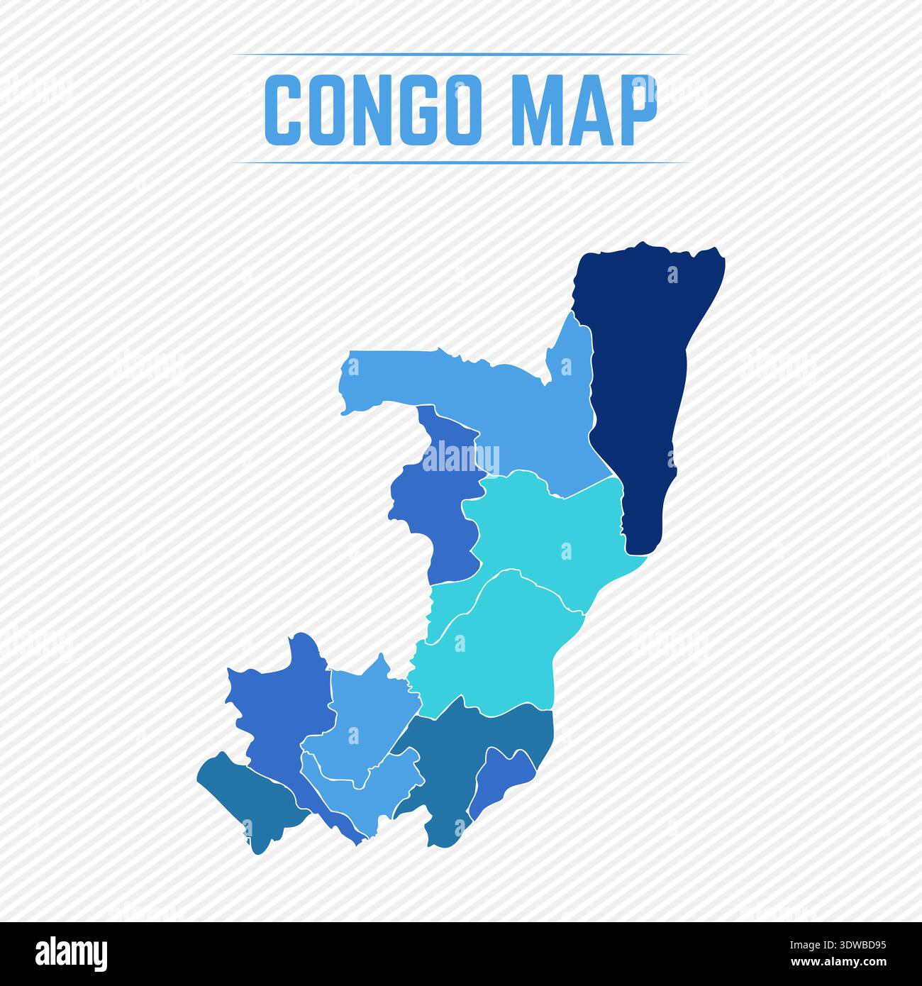 Republic of the Congo Detailed Map With Regions, can be used for ...