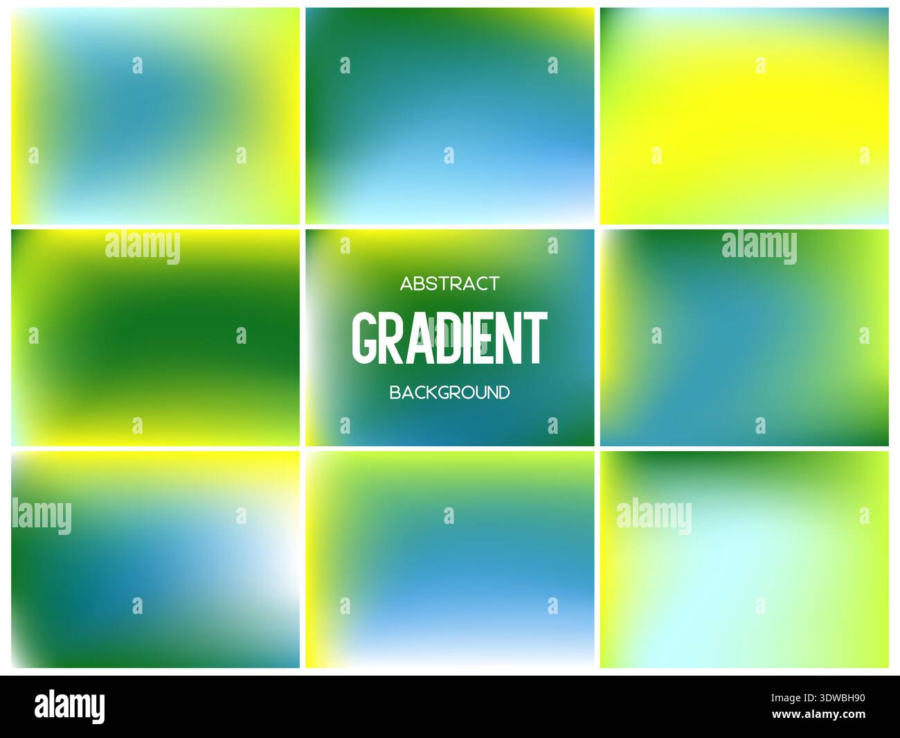 Collection of vibrant spring mesh gradients Stock Vector