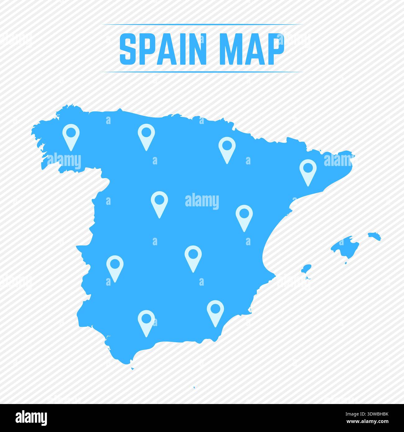 Spain Simple Map With Map Icons, can be used for business designs ...
