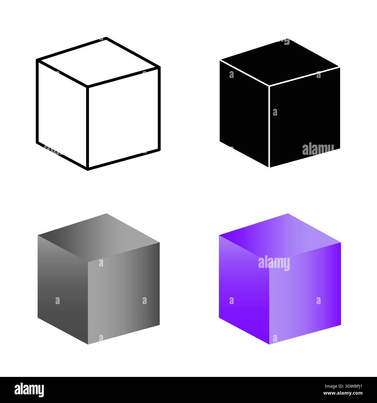 Abstract Cube Silhouette Illustration, can be used for business designs, presentation designs or any suitable designs. Stock Vector