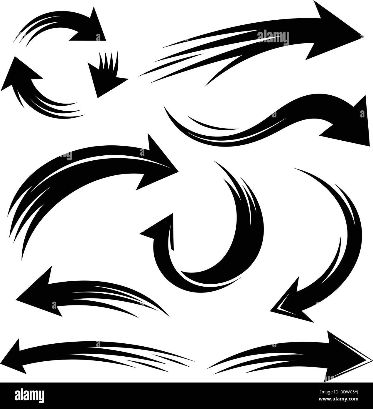 High-contrast minimalist vector illustration featuring dynamic circular ...
