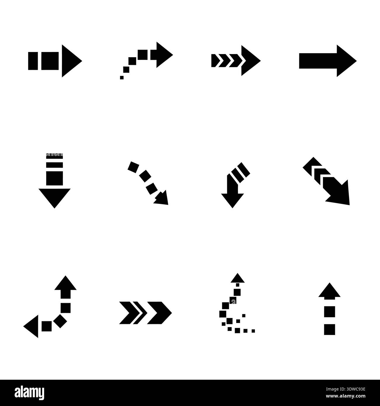 Clean and modern flat design arrows showing different directions and ...