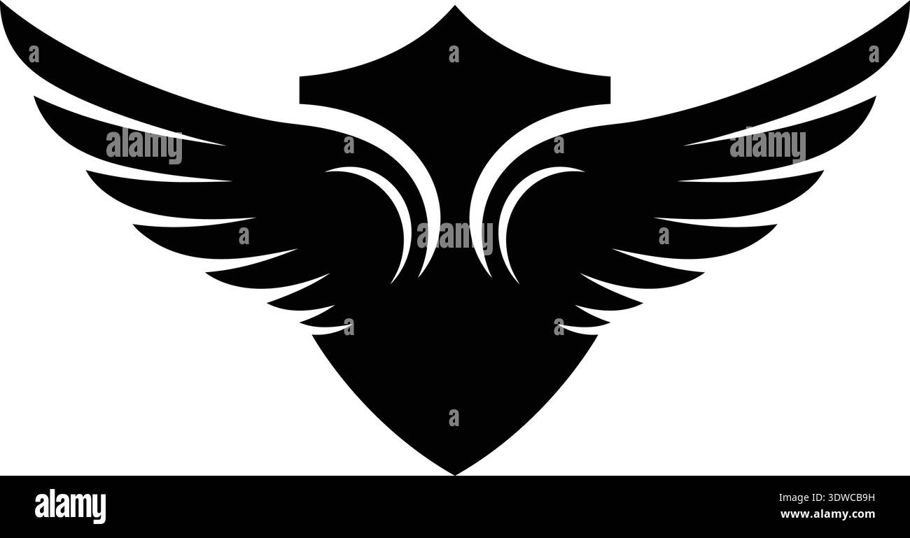 Bold black eagle head shield emblem with sharp details, perfect for ...