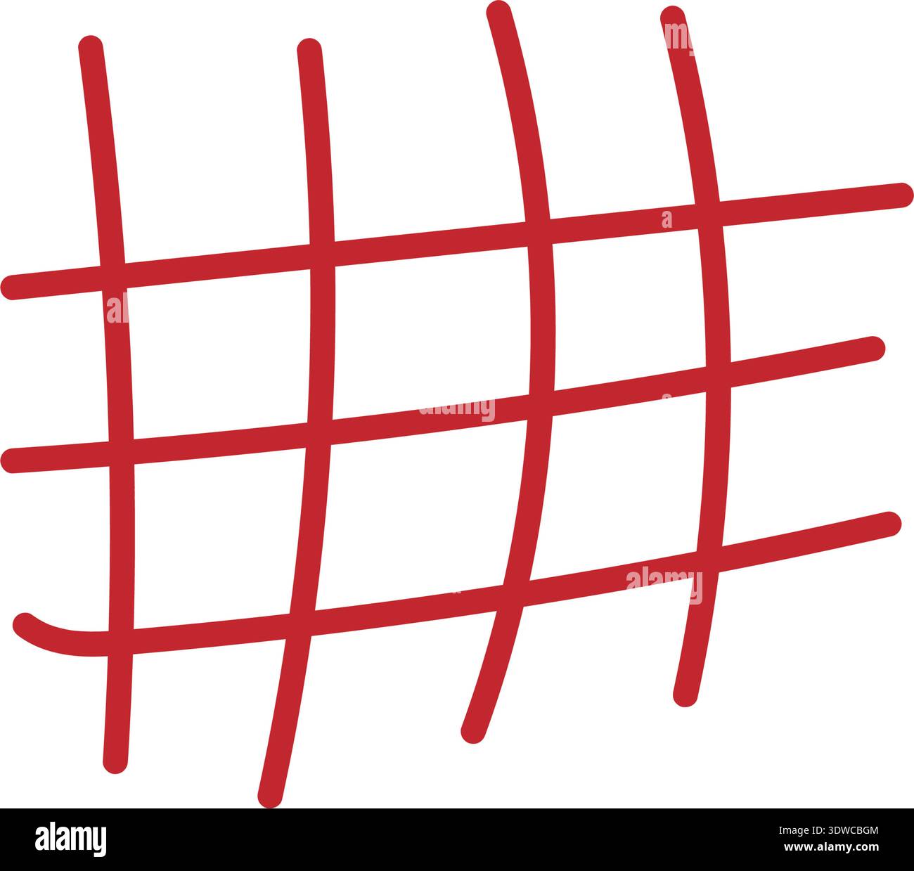 A simple, hand-drawn grid of red lines on a plain white background. The ...