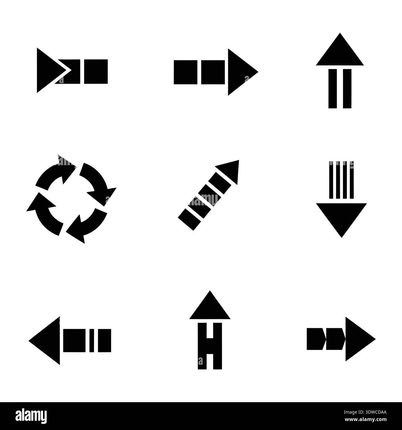 Clean and modern flat design vector icons showing various directions ...