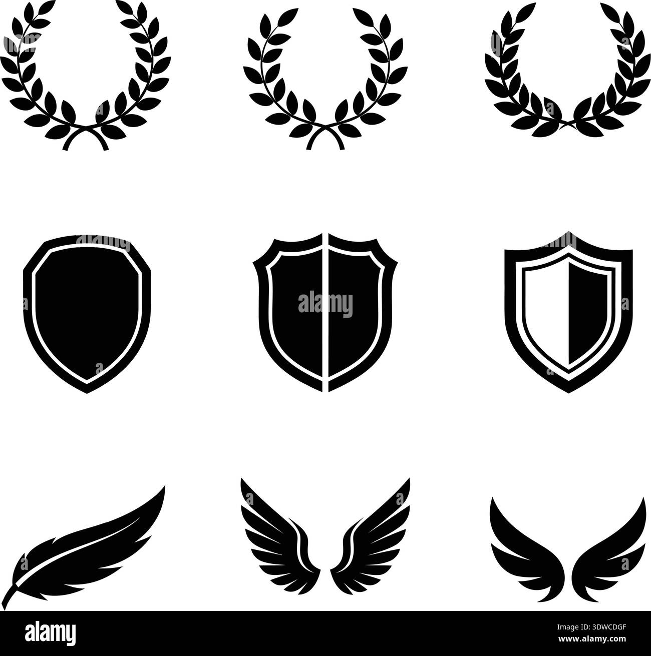 Minimalist shield icon symbolizing achievement hi-res stock photography ...