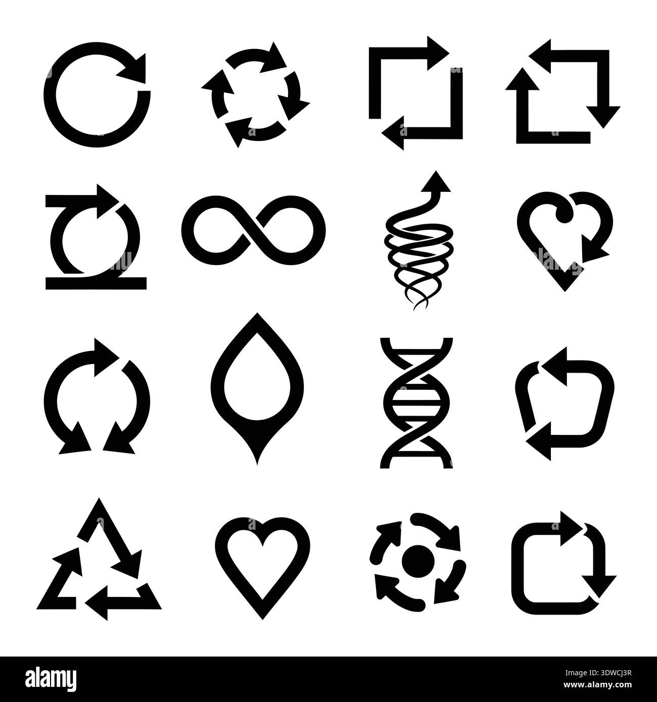 Clean and modern collection of science icons including atoms, DNA, and ...