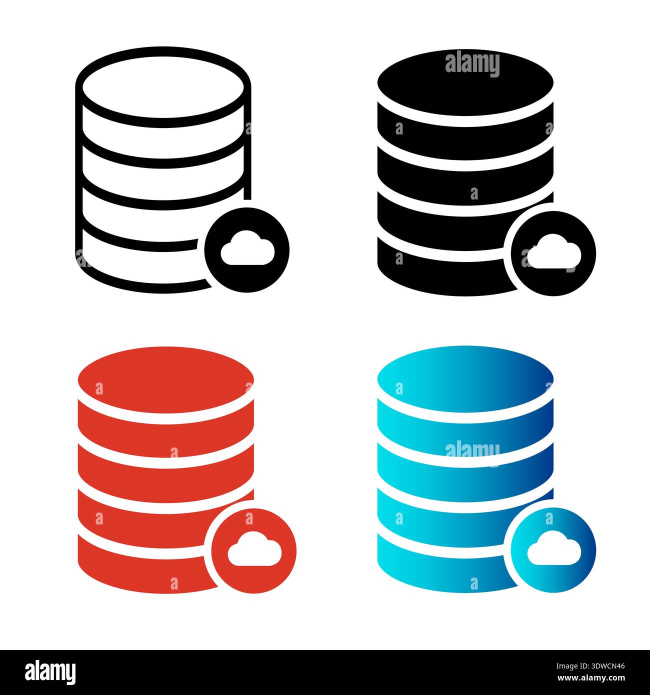 Abstract Database Cloud Silhouette Illustration, can be used for business designs, presentation designs or any suitable designs. Stock Vector