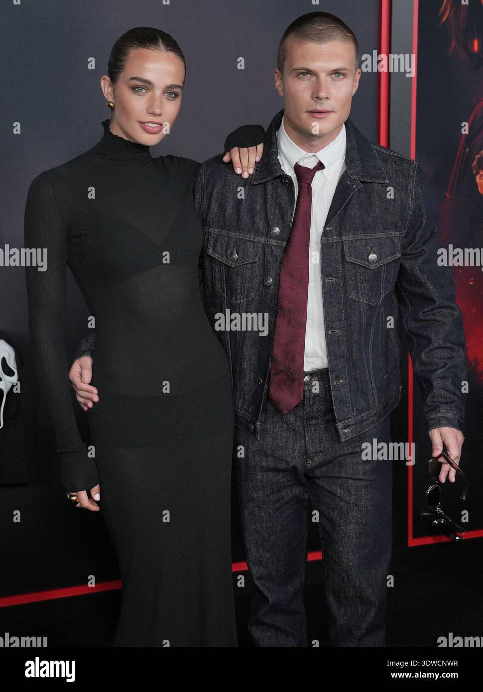 (L-R) Guest and Sam Rechner arrives at the Paramount Pictures' SCREAM 7 ...