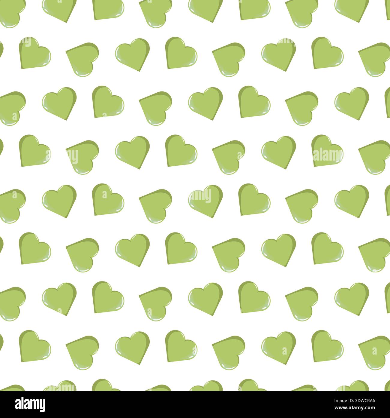 Green Heart Pattern Seamless Design Stock Vector