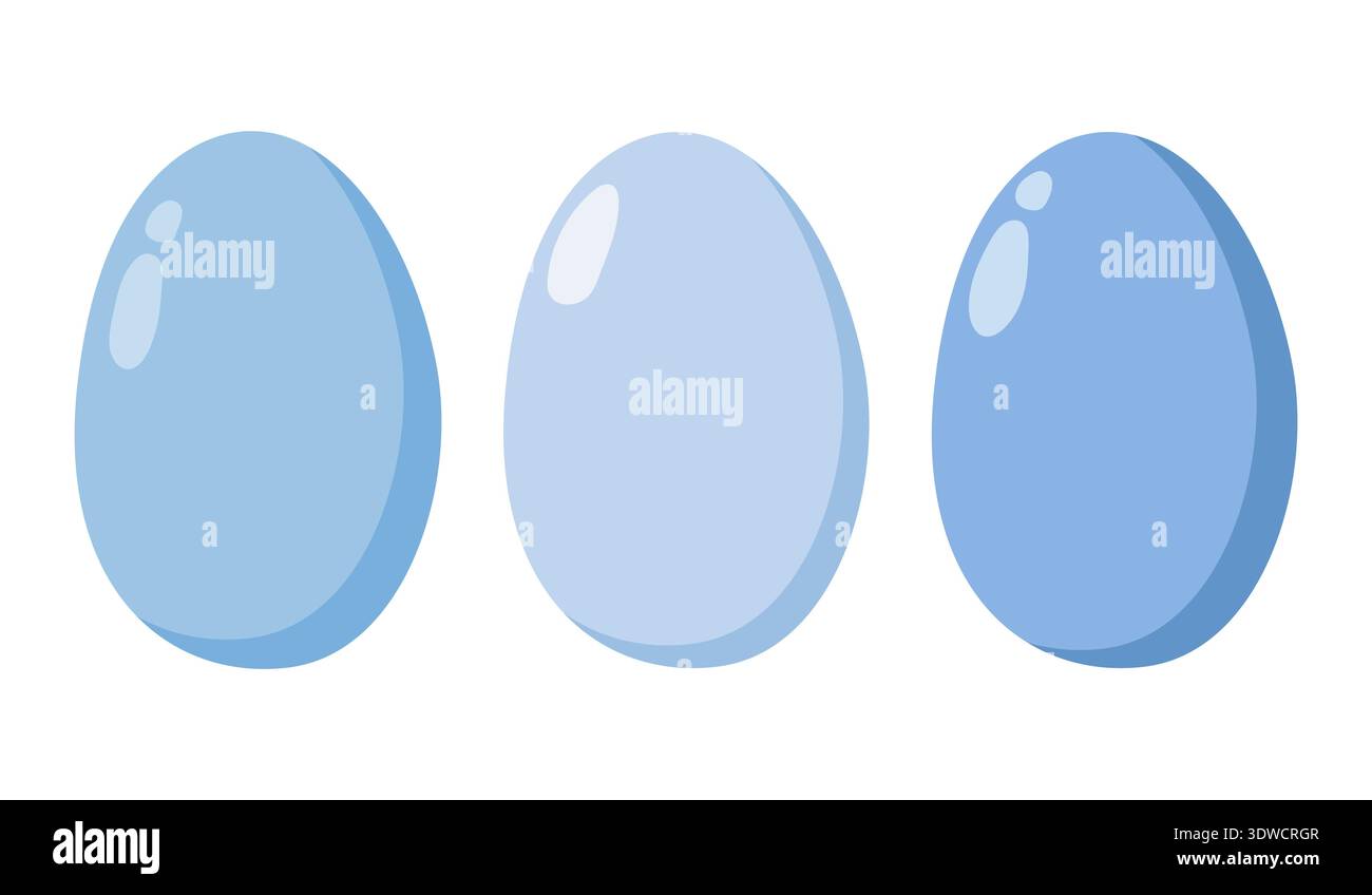 Glossy Colorful Eggs Trio Easter Stock Vector