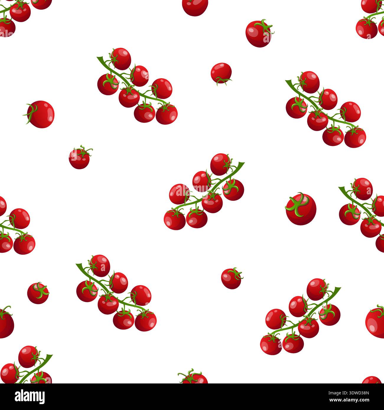 Seamless pattern of small cherry tomatoes Stock Vector