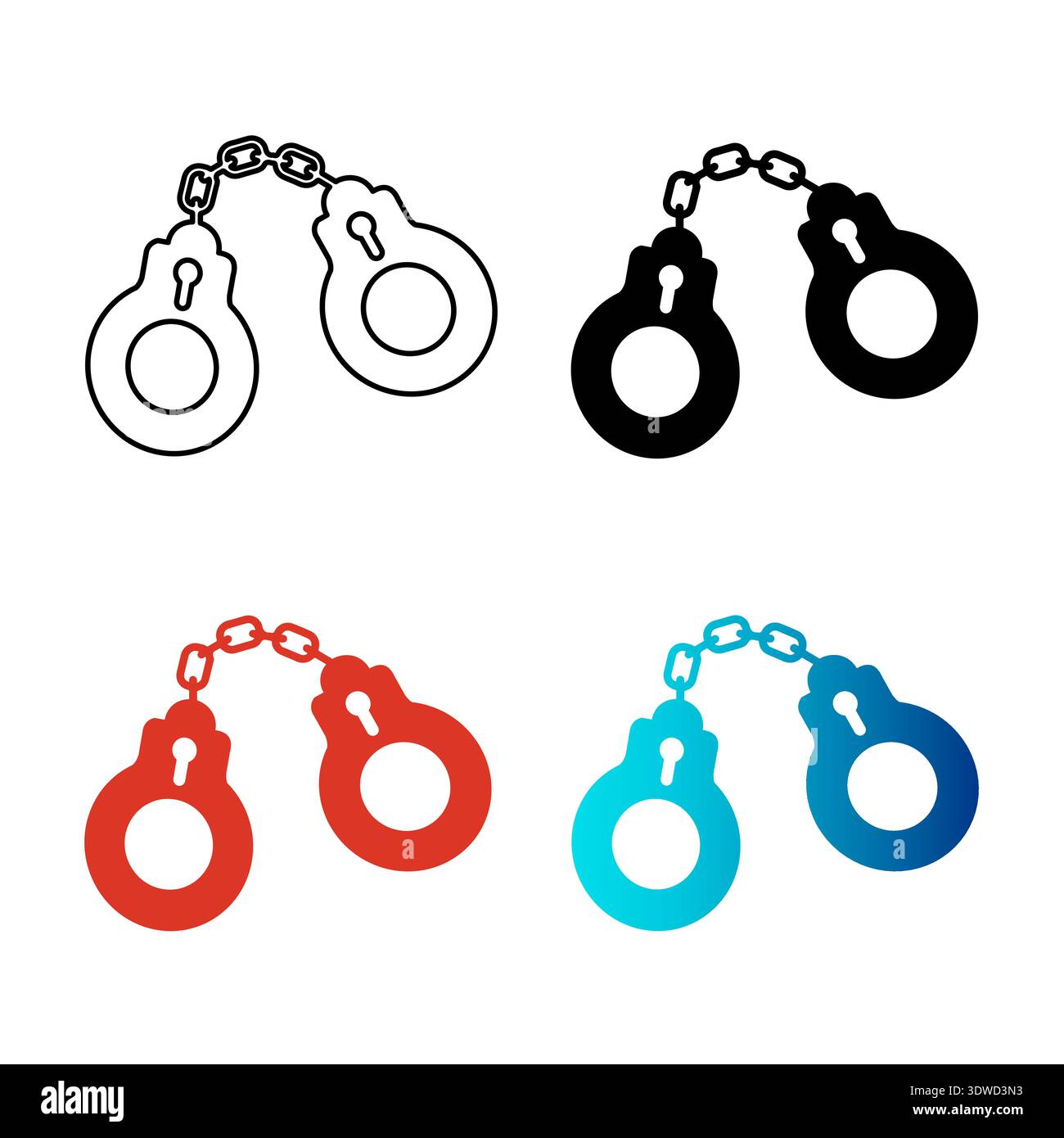 Abstract Handcuffs Silhouette Illustration, can be used for business designs, presentation designs or any suitable designs. Stock Vector