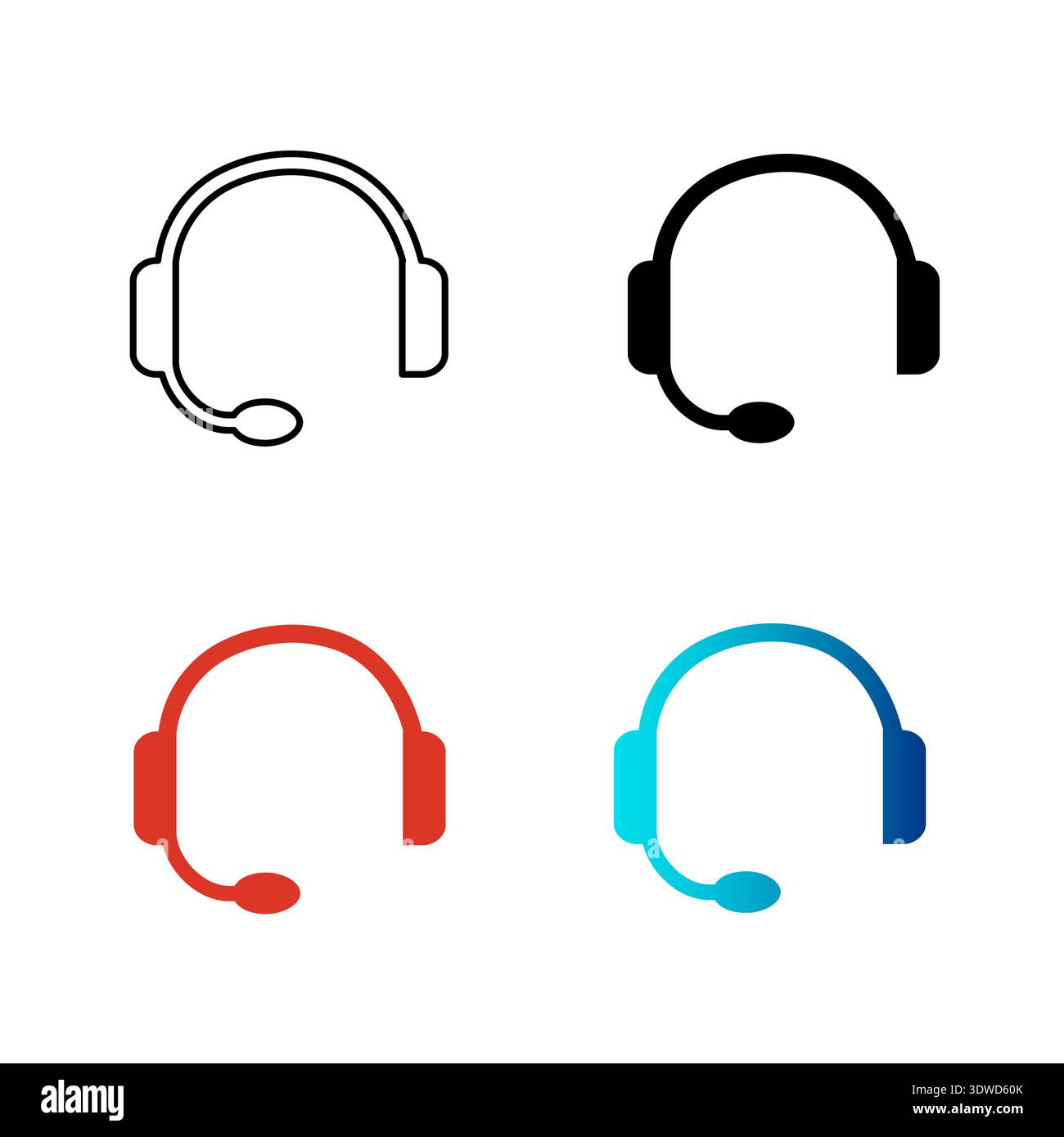 Headset silhouette icon hi-res stock photography and images - Alamy