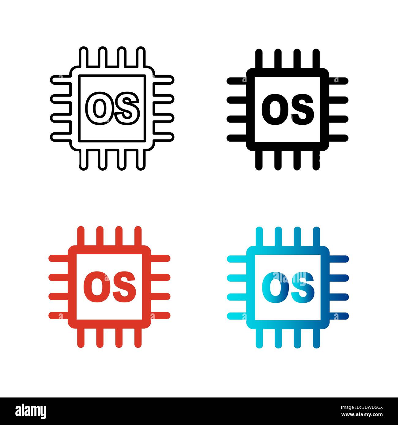 Abstract Operating System Silhouette Illustration, can be used for business designs, presentation designs or any suitable designs. Stock Vector