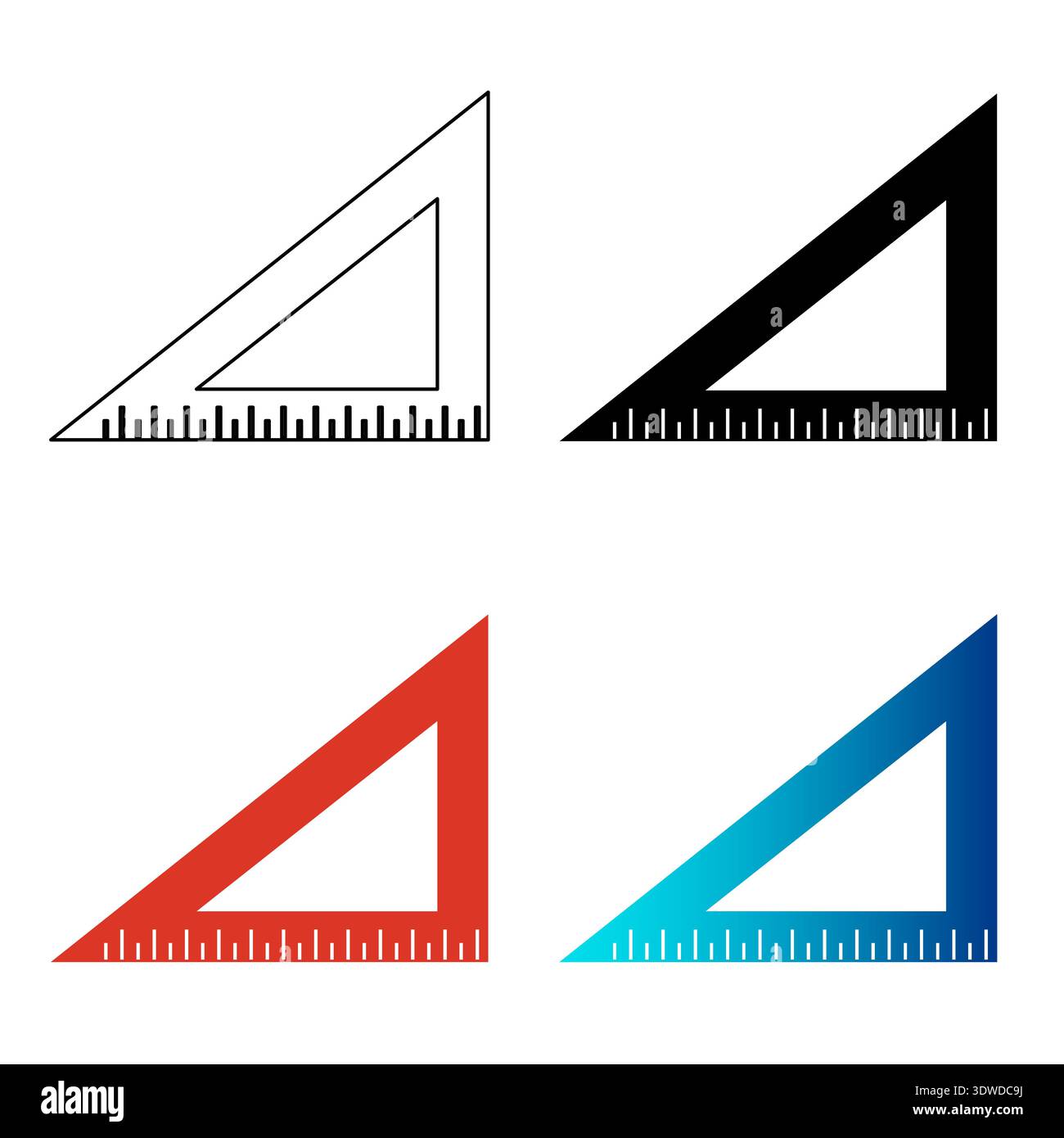 Abstract Triangle Ruler Silhouette Illustration, can be used for business designs, presentation designs or any suitable designs. Stock Vector
