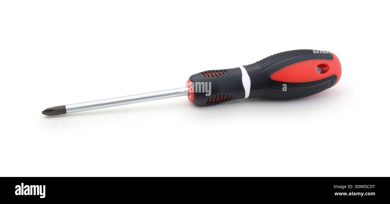 New modern manual screwdriver isolated on white. Stock Photo