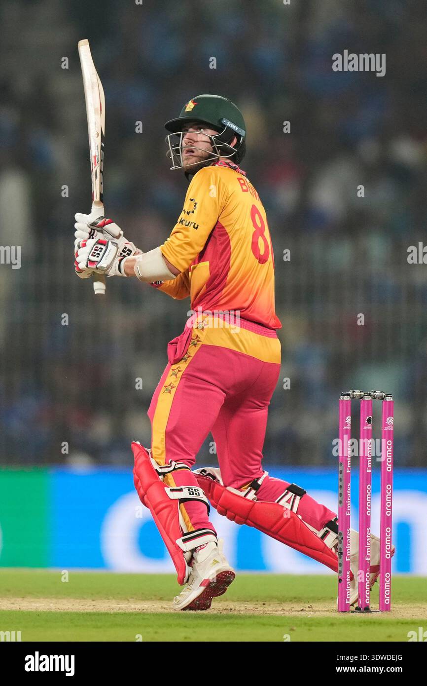 Zimbabwe's Brian Bennett plays a shot during the T20 World Cup cricket ...