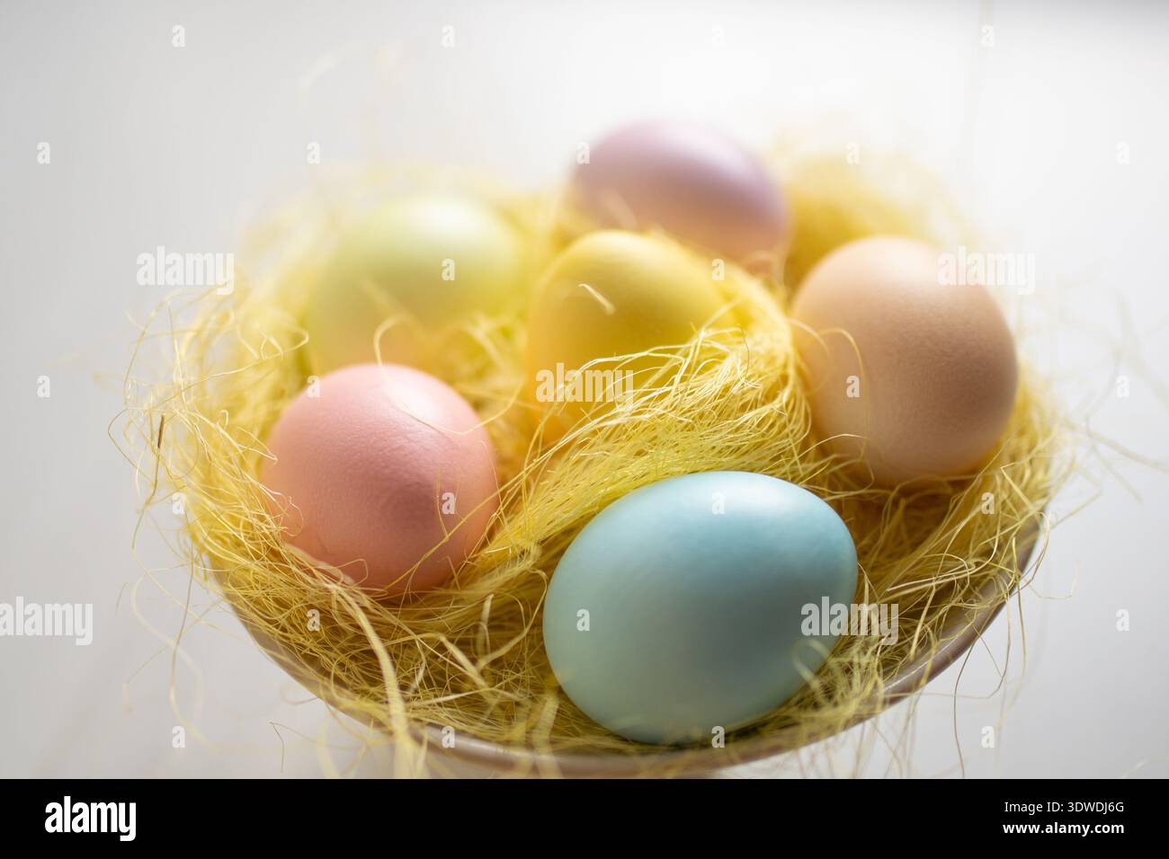 Beautiful Easter still life painted eggs Stock Photo