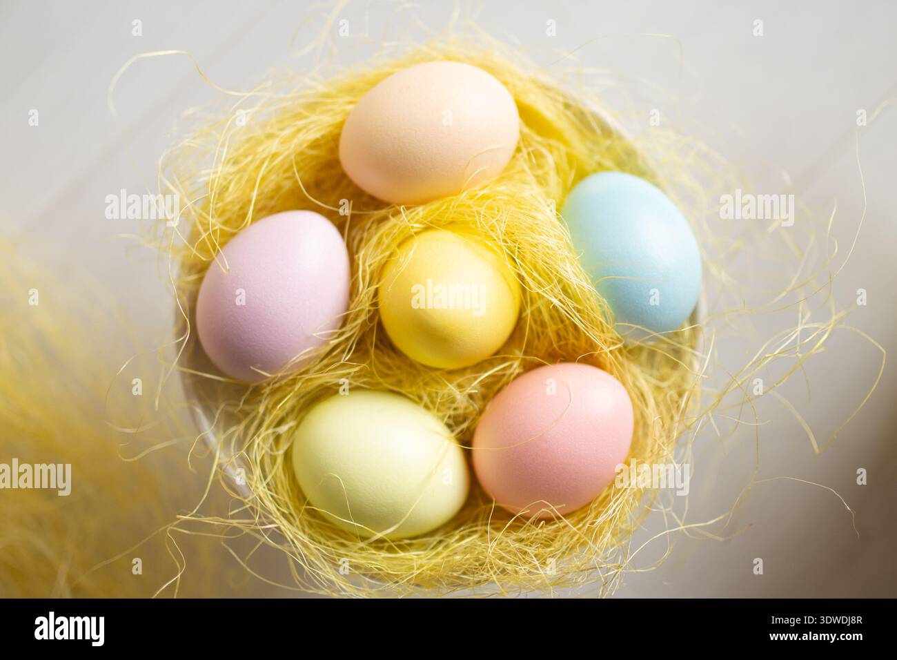 Beautiful Easter still life painted eggs Stock Photo