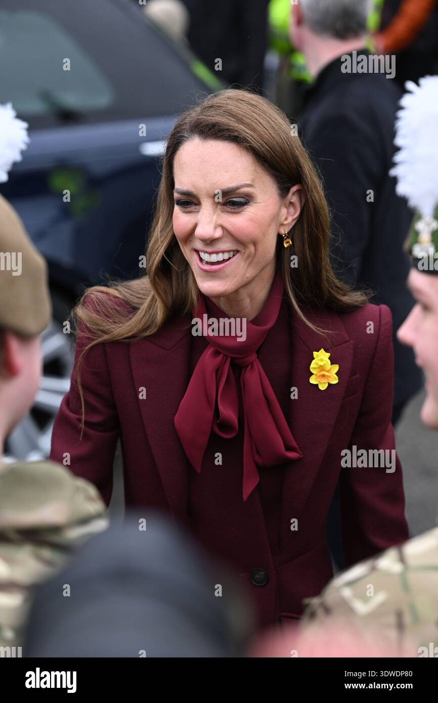 The Princess of Wales leaving after her visit to Hafan Yr Afon, a hub ...