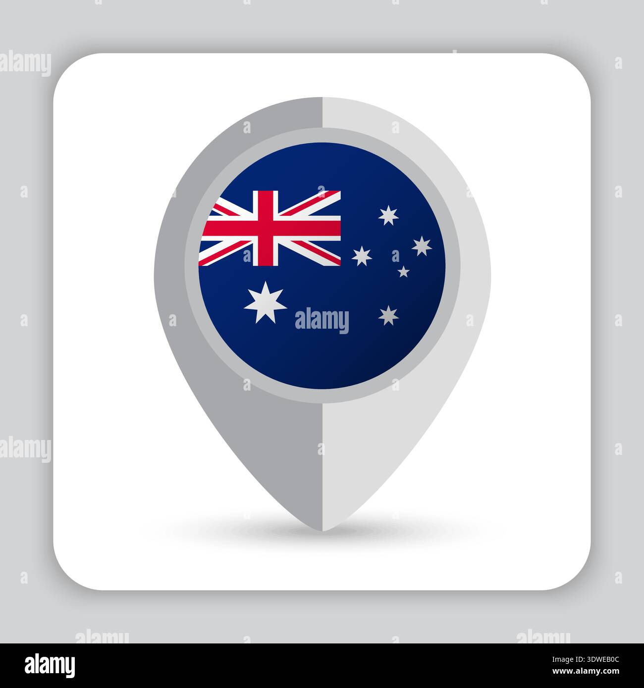 Australia Flag Pin Map Icon Stock Vector