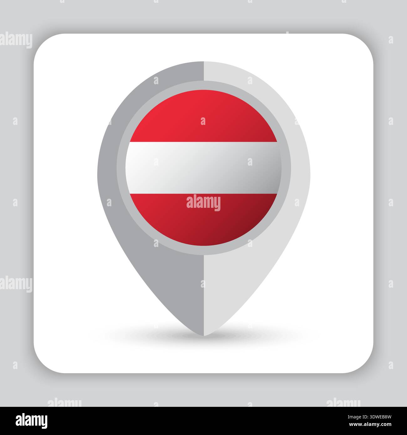 Austria Flag Pin Map Icon Stock Vector
