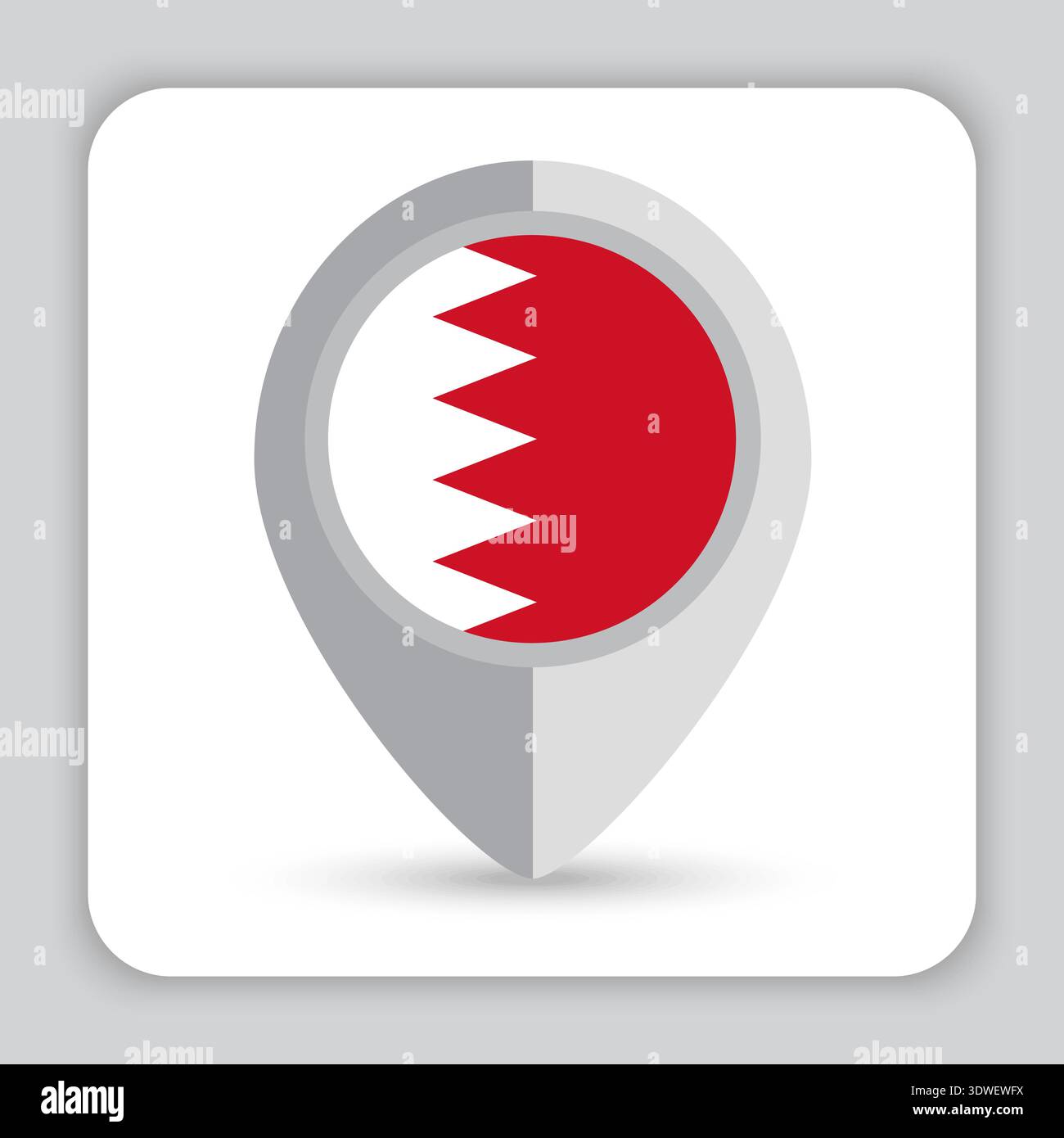 Bahrain Flag Pin Map Icon Stock Vector
