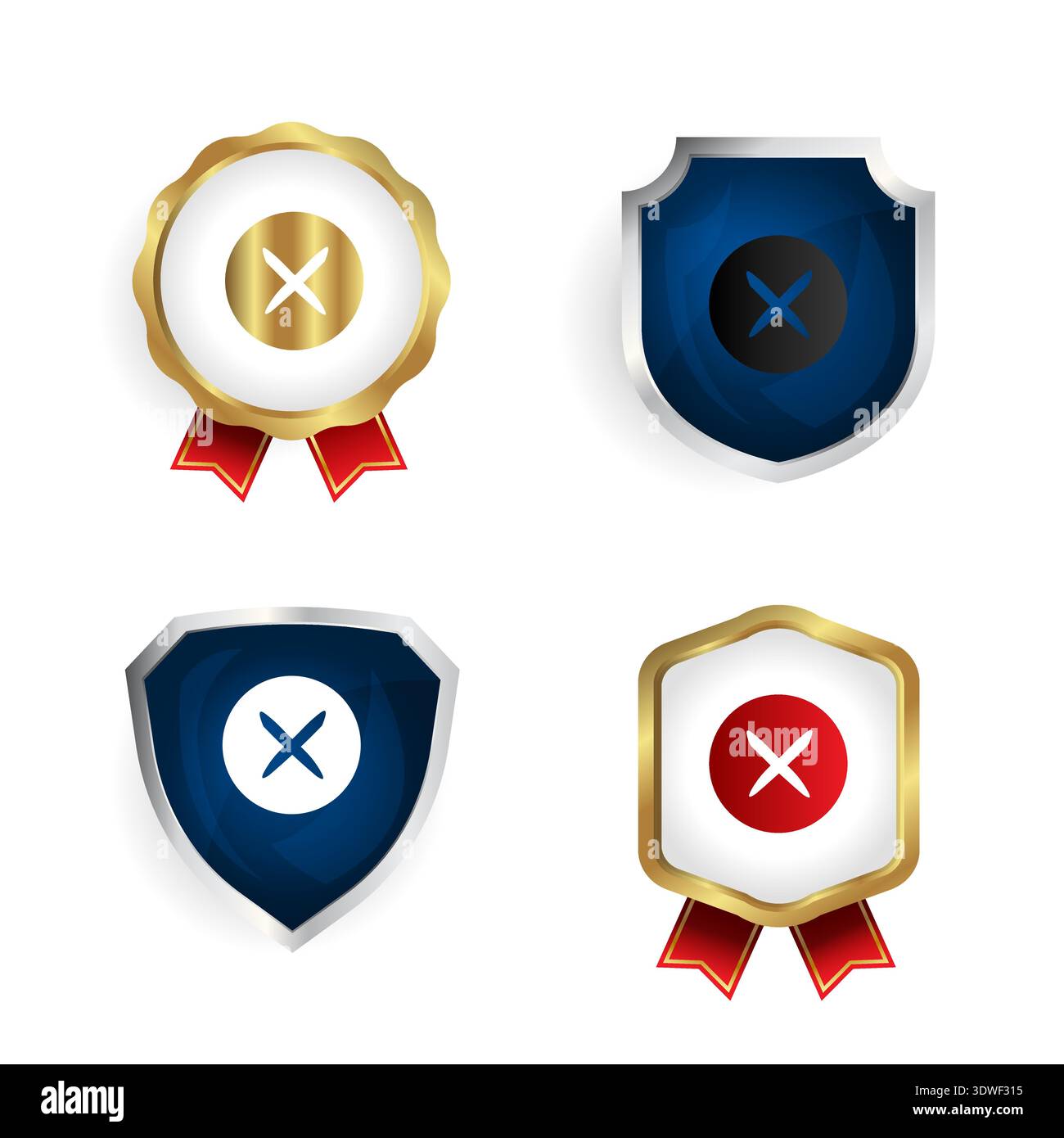 Abstract Disable Badge and Label Collection, can be used for business designs, presentation designs or any suitable designs. Stock Vector