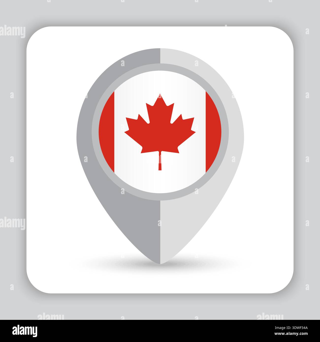 Canada Flag Pin Map Icon Stock Vector