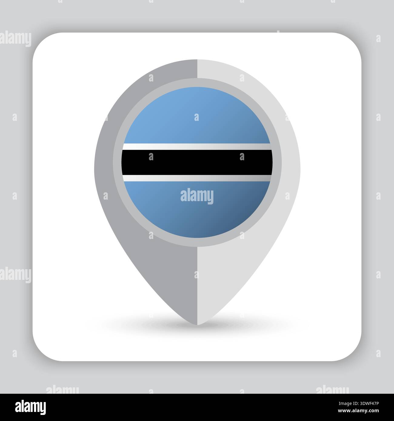 Botswana Flag Pin Map Icon Stock Vector