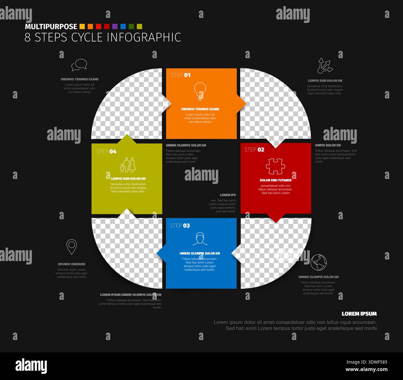 Professional 8 steps infographic template for business presentations ...