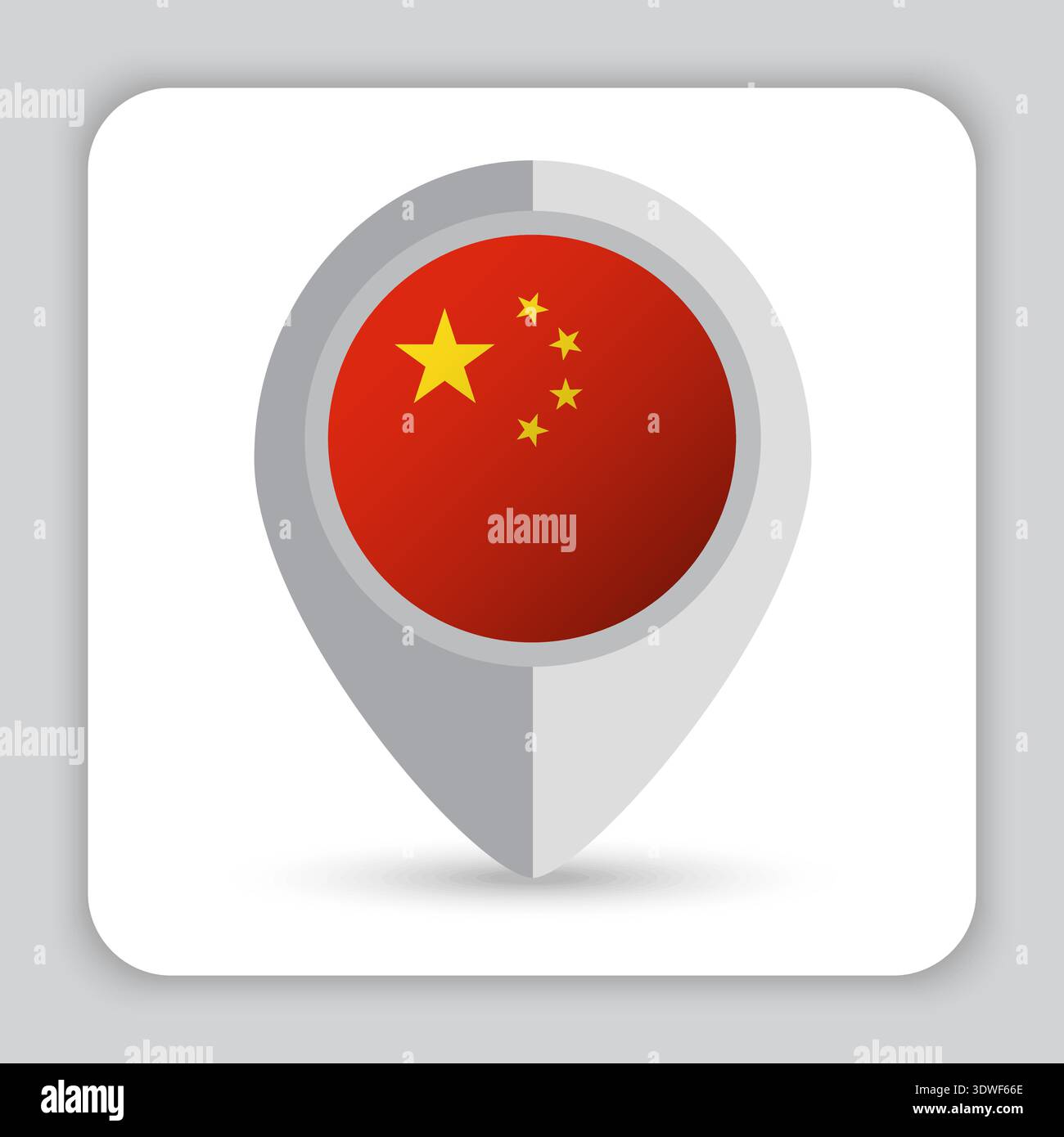 China Flag Pin Map Icon Stock Vector
