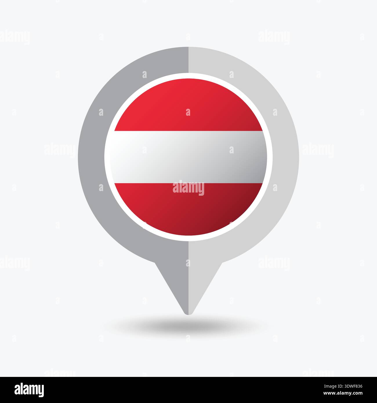 Austria Location Pin Icon Vector Illustration Stock Vector