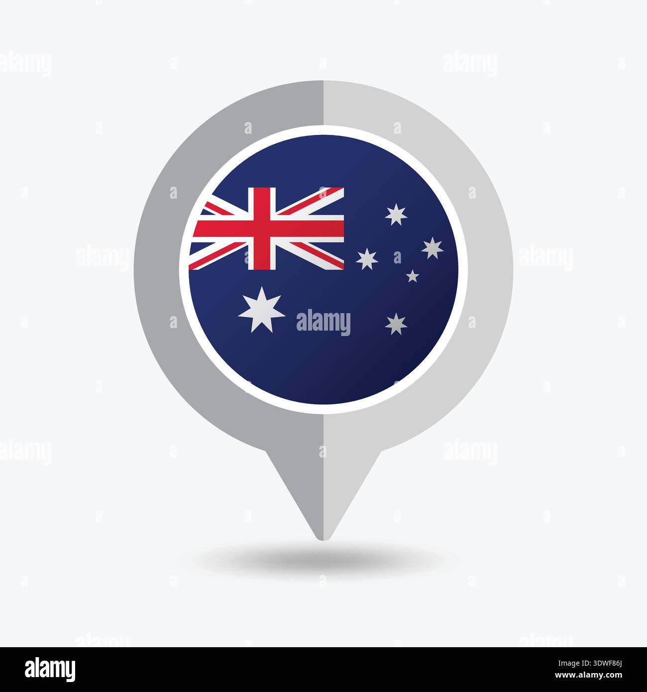 Australia Location Pin Icon Vector Illustration Stock Vector